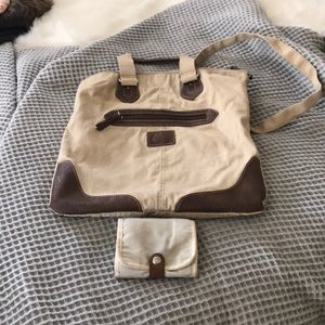 American Eagle crossbody tote with wallet.